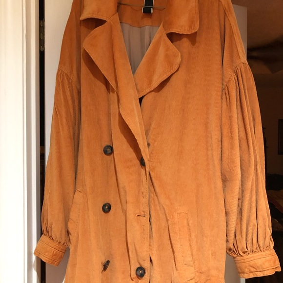 Free People Jenna Cord Trench Coat Cotton XL NWT - Picture 9 of 9